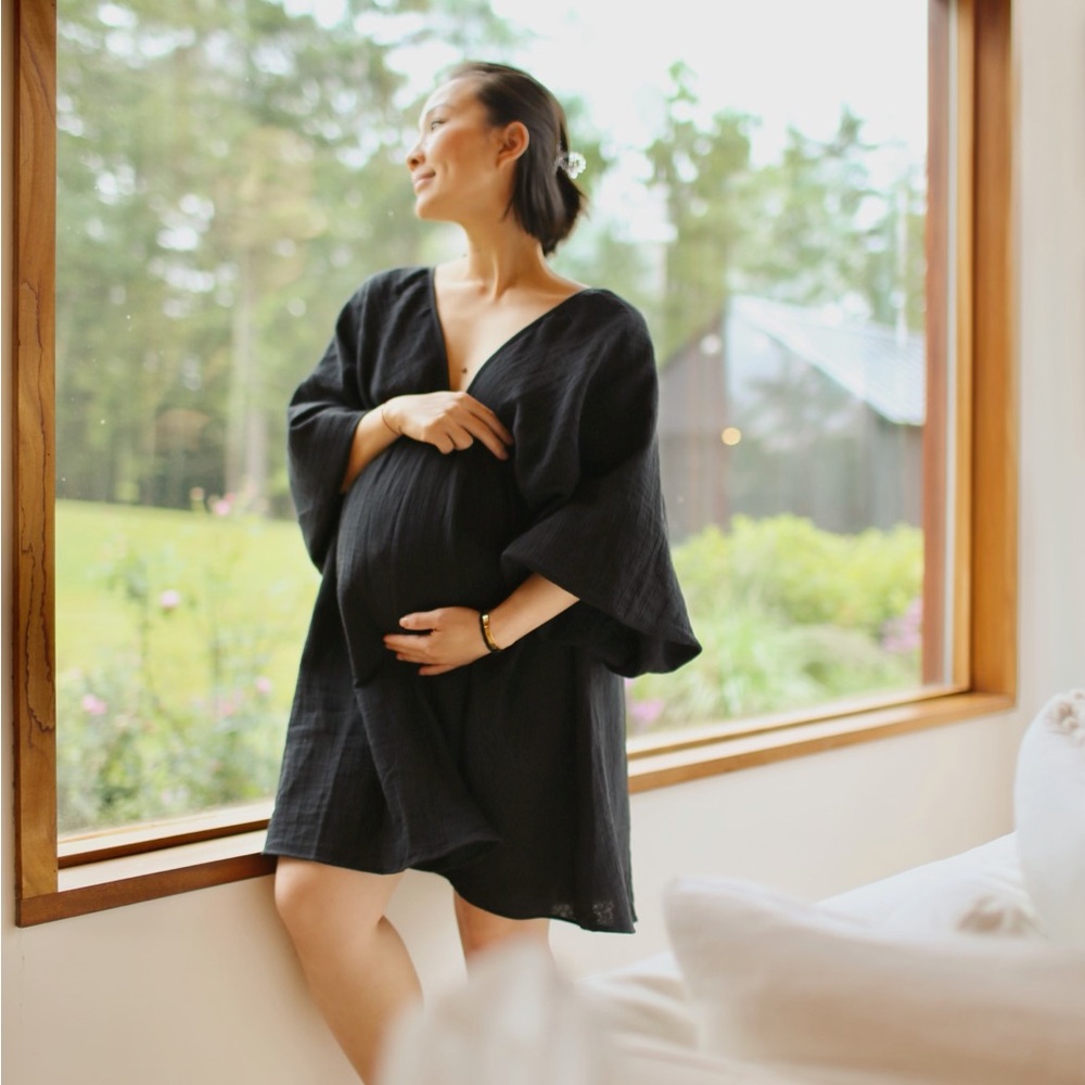 H&M Black Cotton Maternity Dress S